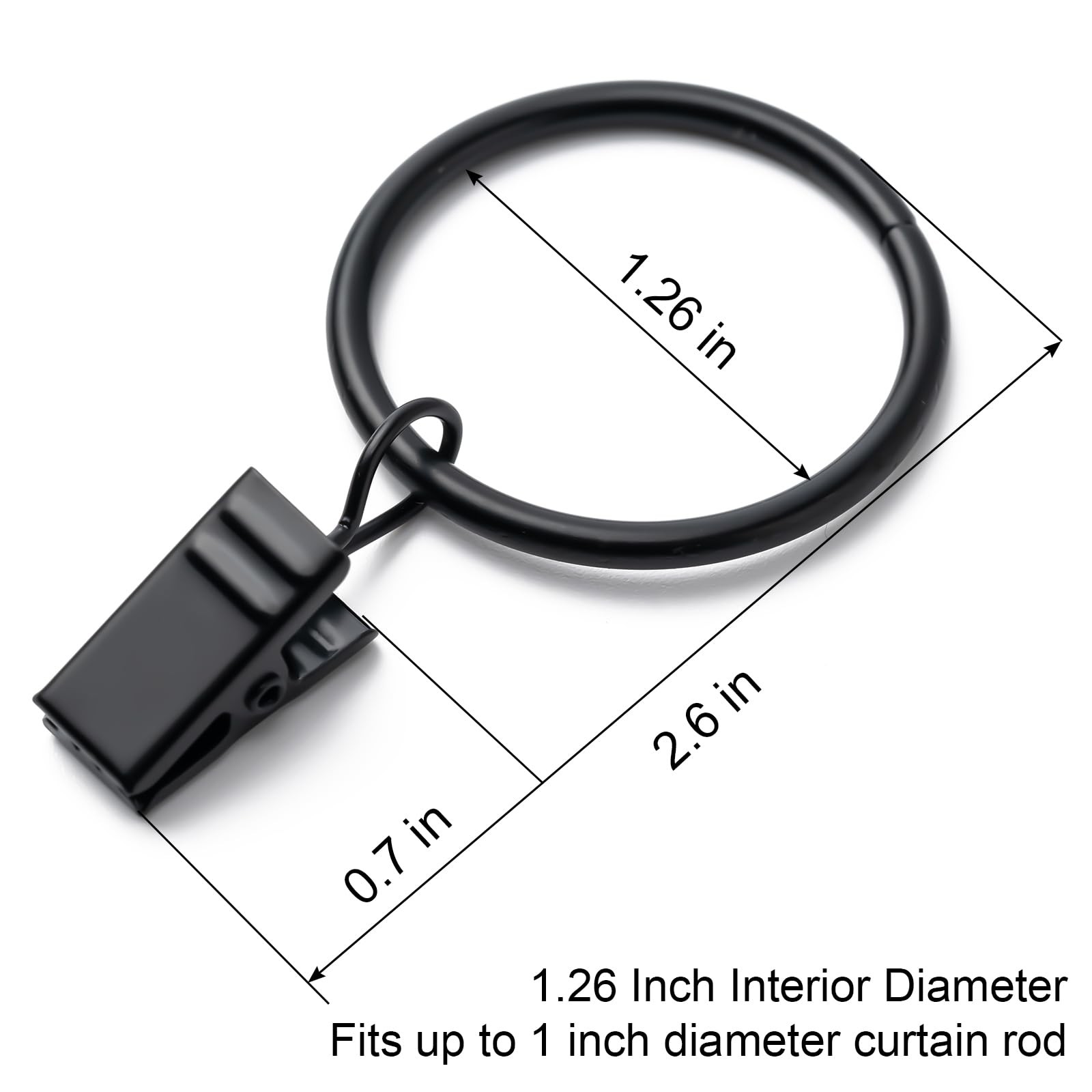 36 Pack Curtain Rings with Clips, Drapery Clips with Rings, Hangers Drapes Ri…