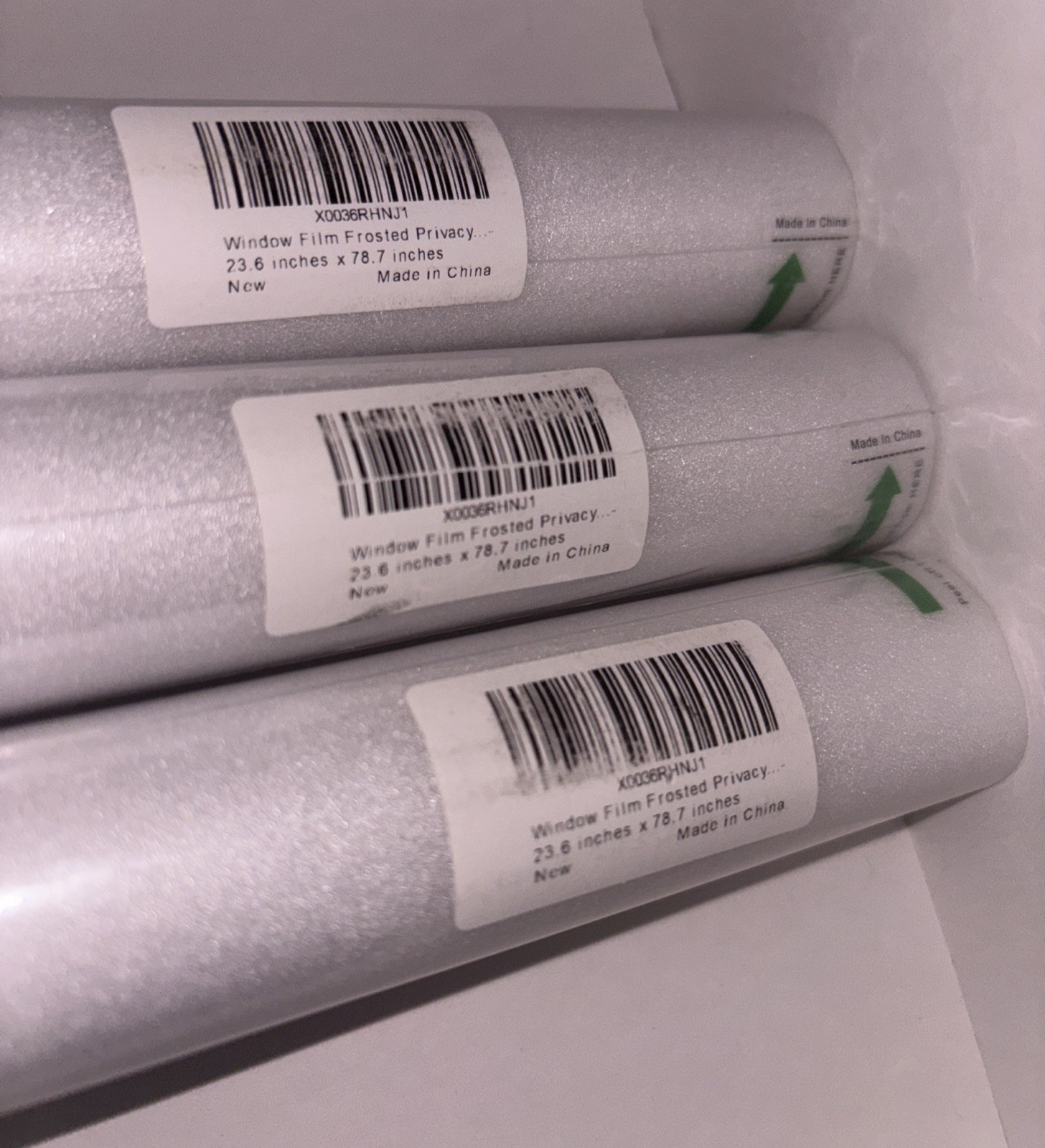 Instruban Frosted Window Privacy Static Cling Film, 23.6”x78.7” (3 Rolls)