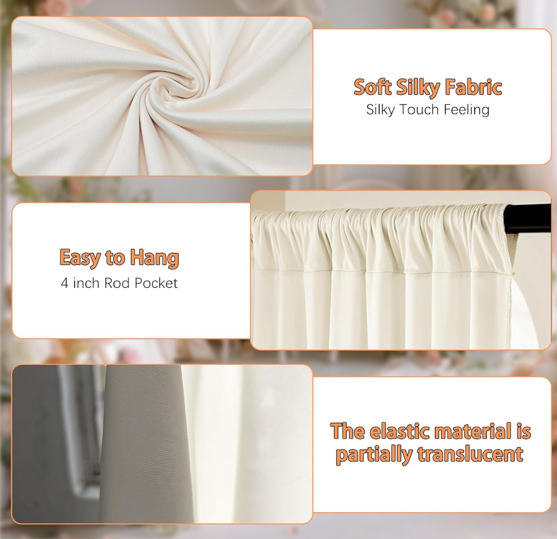 2 Panels Light Green Backdrop Curtain, 10 x 10 Feet Polyester Background Curtain