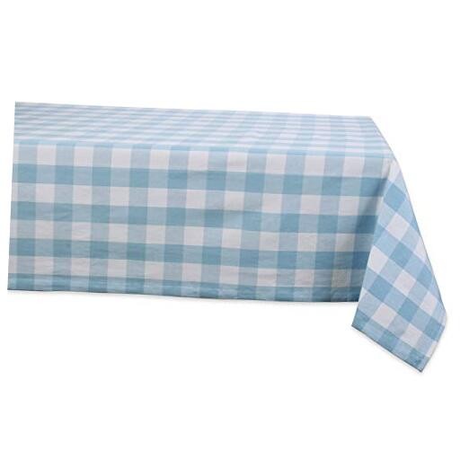 Buffalo Check Collection, Classic 104″ x 60″ (Rectangular) Light Blue & White