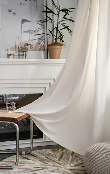 White and Fresh Window Curtain Panel 1pc – Linen Blend Light Filtering Bedroom