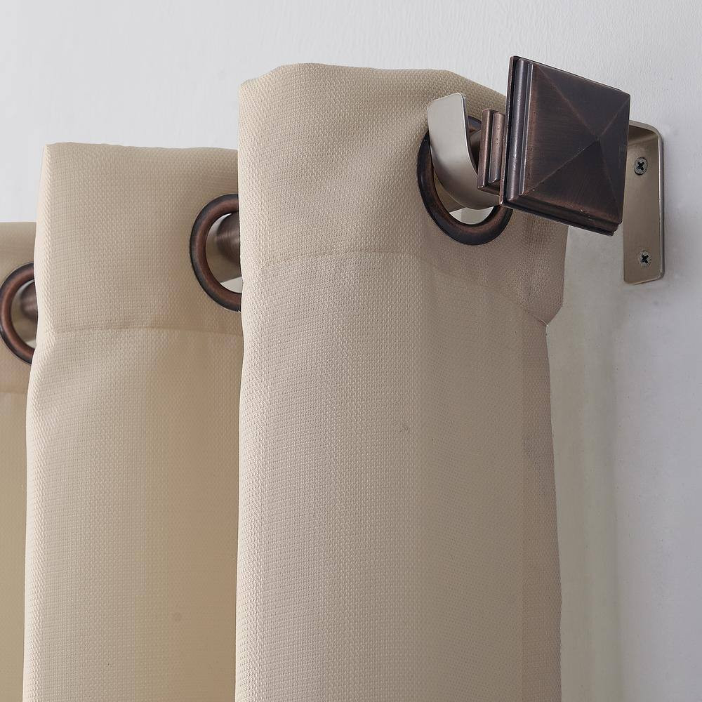 Valerie Heathered Texture Oatmeal Polyester 40 In. W X 63 In. L Grommet Light Fi
