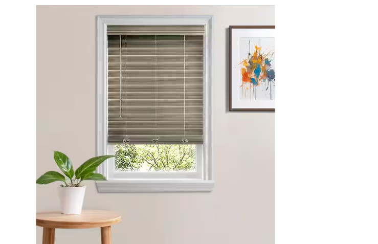 Home Decorators Driftwood Gray Cordless Faux Wood Blinds 35×64 2.5in Slats