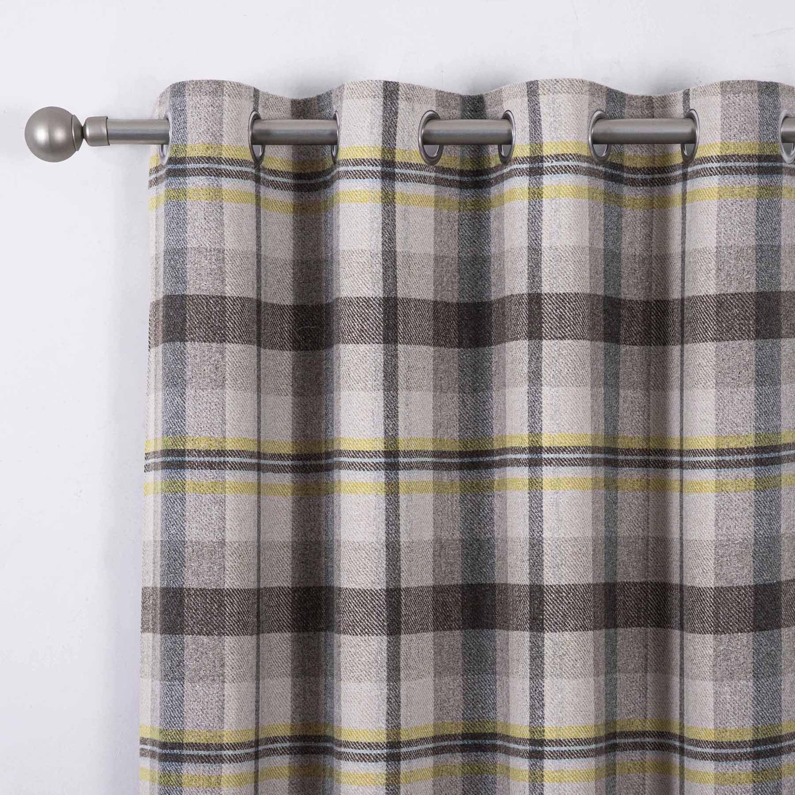 always4u Woolen Check Curtains 100% Blackout Highland Tartan Curtain Living