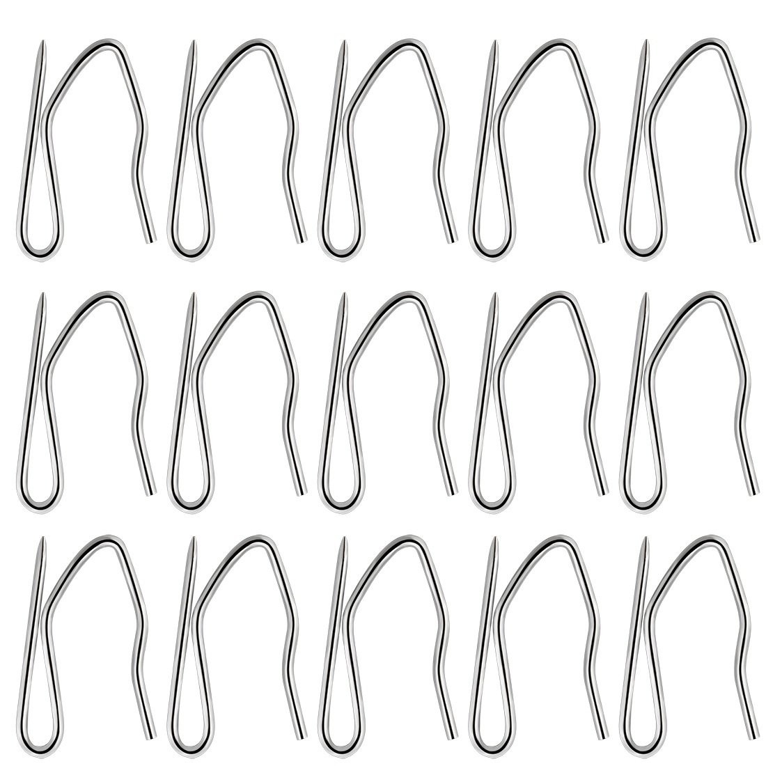 Nydotd 58 Pcs Rustproof Curtain Hooks 1.2 inches Stainless Steel Nickel-Plated