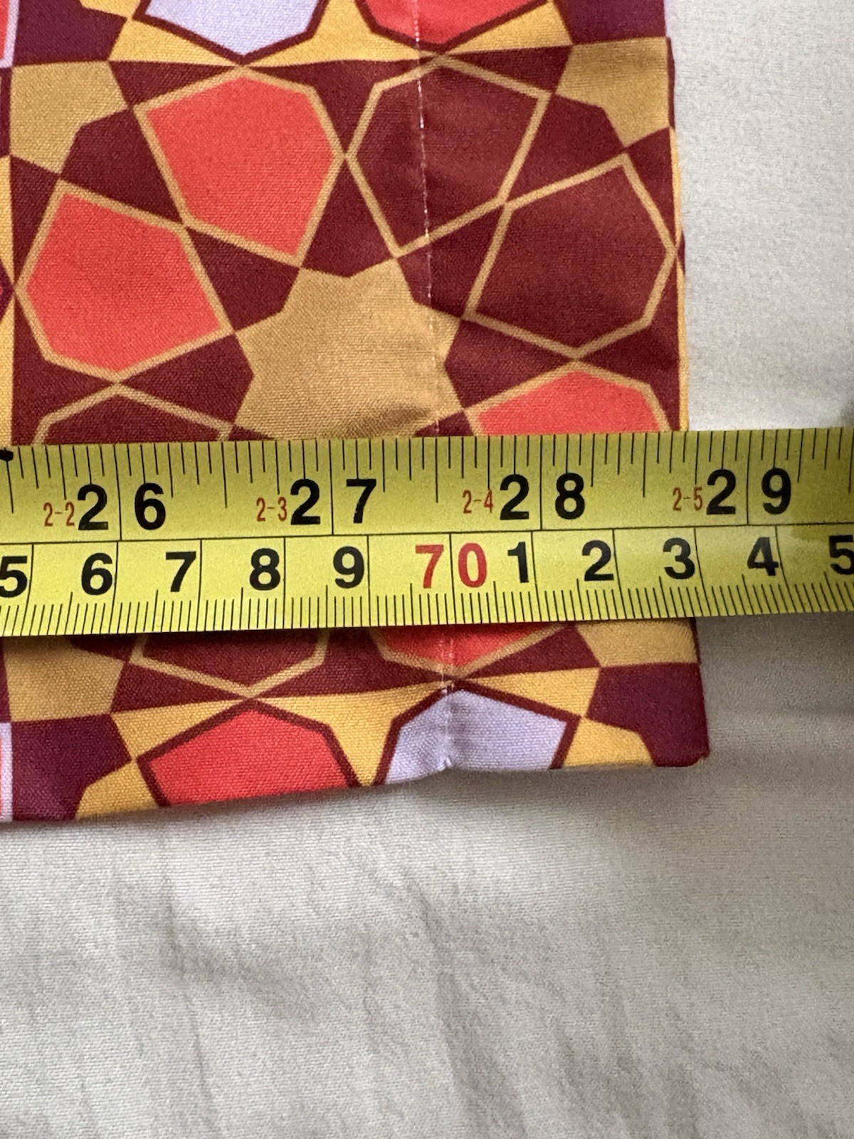 Boho Geometric Star Mosaic Curtains 29×63 2 Panels Orange/Red/Gold Moroccan Vibe