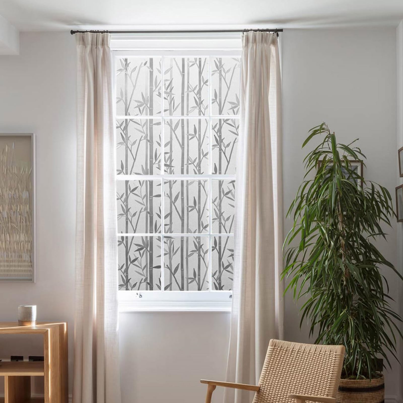 Lemon Cloud Window Privacy Film, Stained Glass 17.5 x 78.7 Inch, White