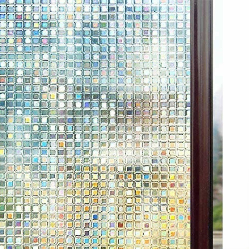 Window Film Privacy Static Cling Stained Glass Film Mirror Decoration 17.5*78.7″