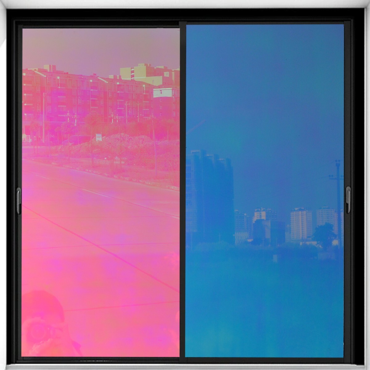 Rainbow Red Blue Window Tint Colorful Sticker Film Home Glass Privacy Decorative