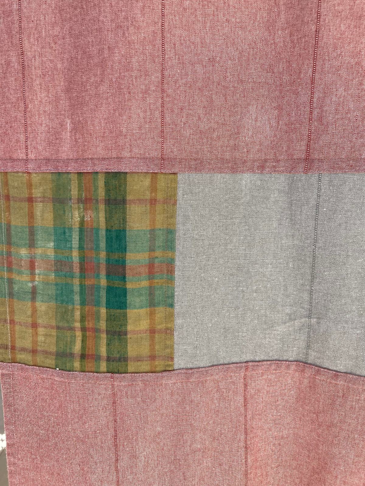 Boho Curtain Patchwork Panel 57″ x 84″ Tie-Top 100% cotton handmade