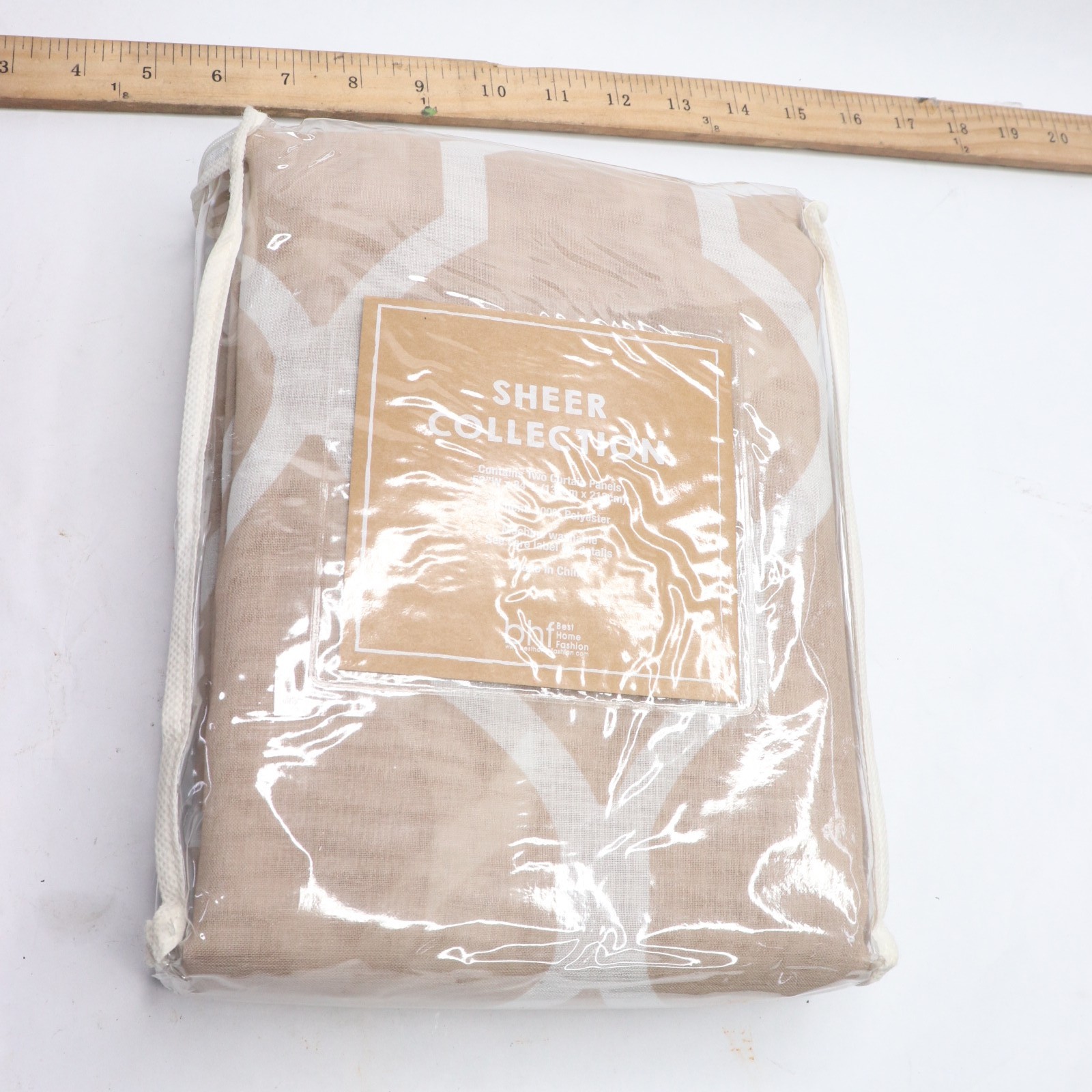 BHF Sheer Moroccan Curtains Taupe 52" x 84"