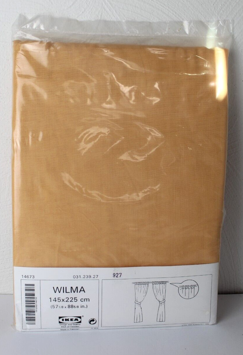 IKEA WILMA 031.239.27 Yelllow Semi Sheer Curtains Panels 57 1/8″ x 88 5/8″