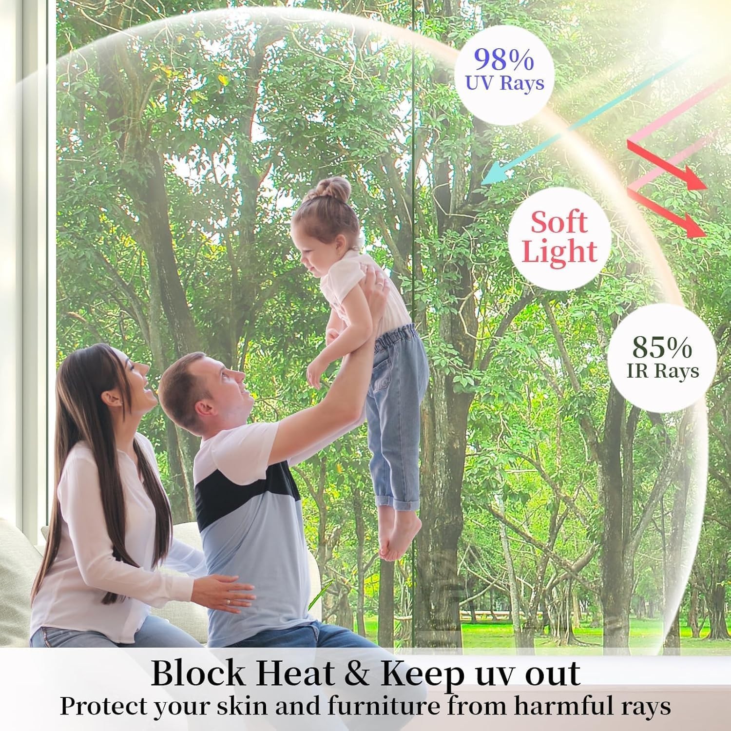 One Way Daytime Window Privacy Film See Out Not in, 17.5 x 78.7 Inch Window T…