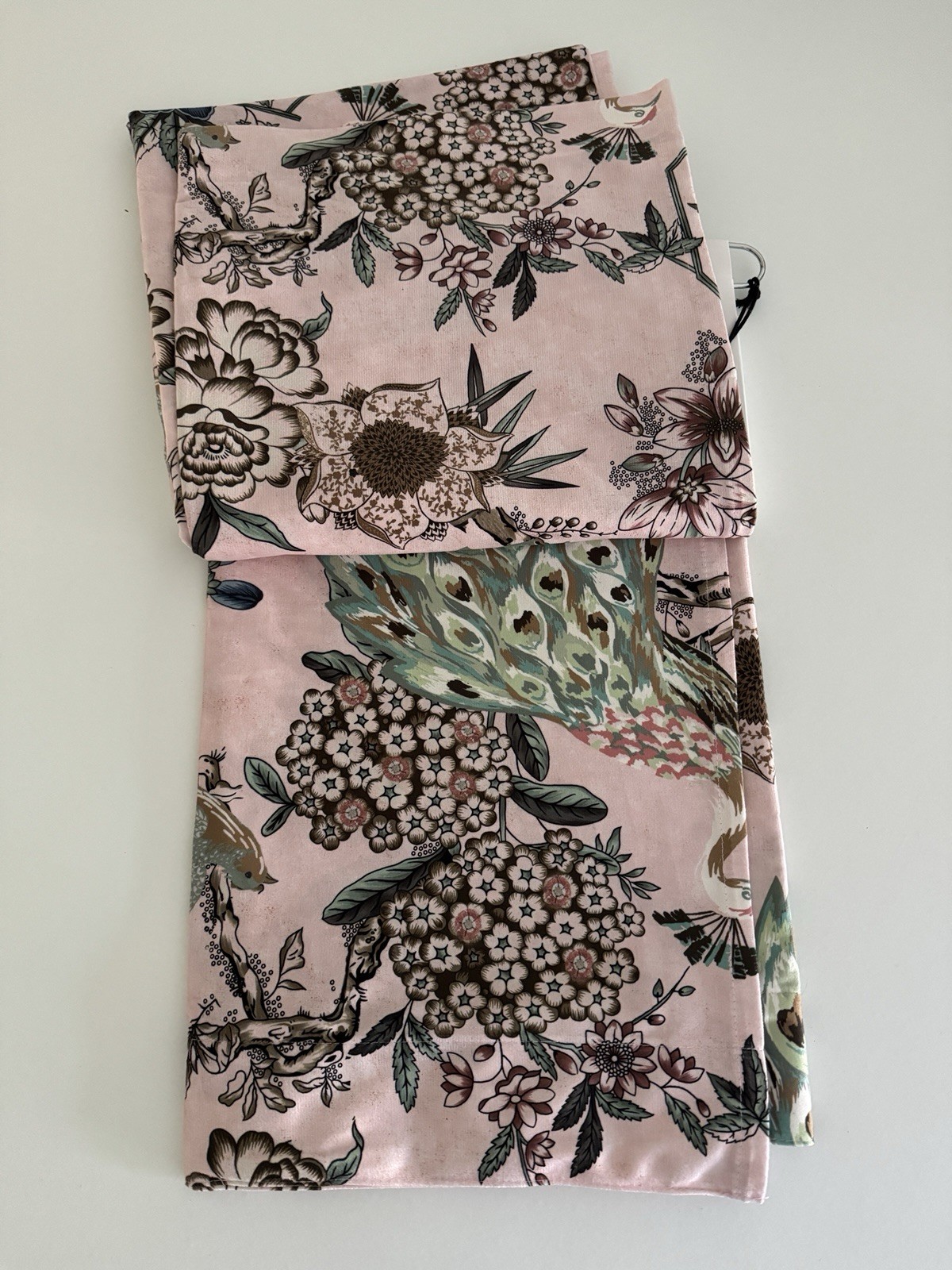 CALLISTO Window Curtains 2 Panels 38” X 84″ Peacock Birds Drapers Back Top Blush