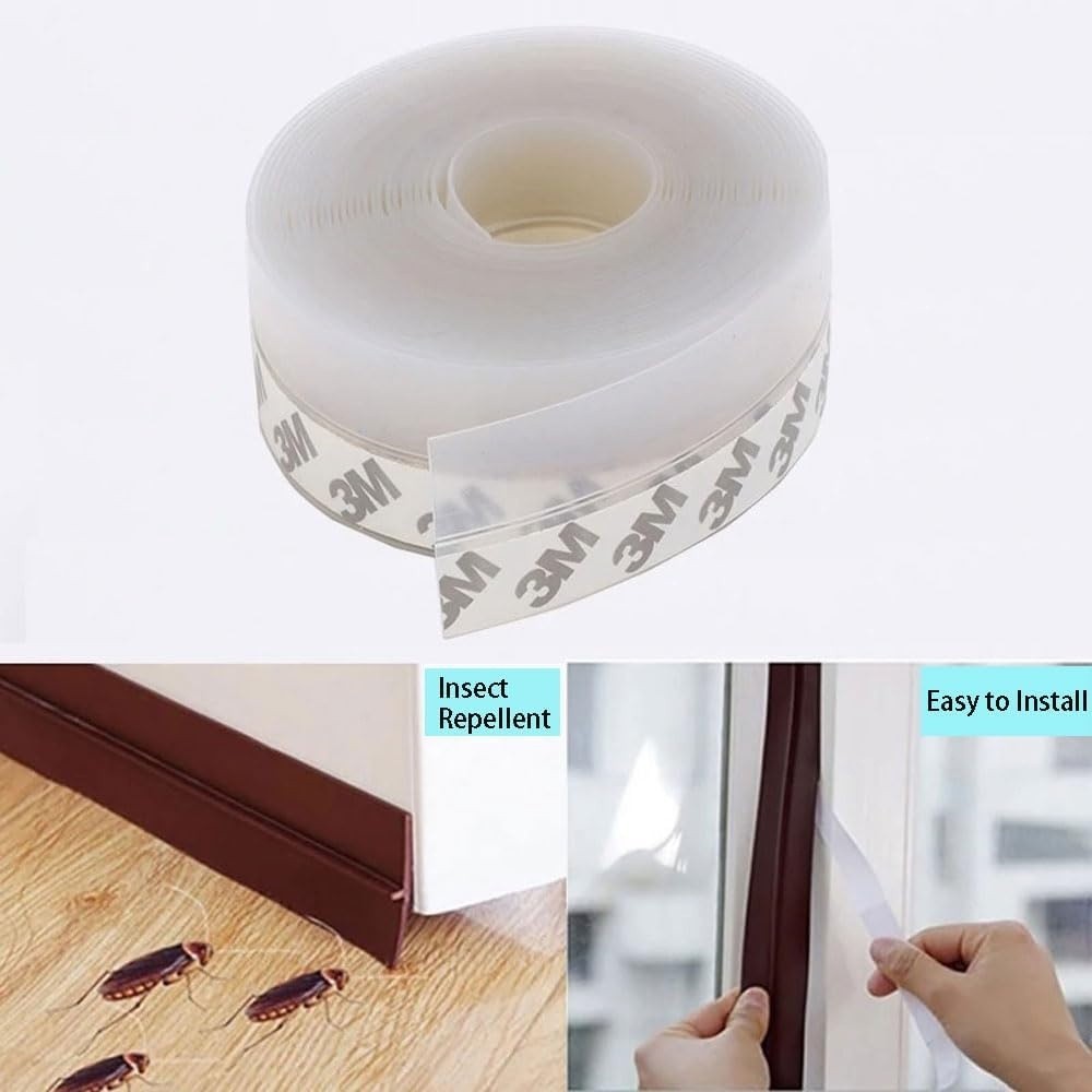 16Ft Window Sealing Strip, Self Adhesive Weather Stripping 35mm Width, Silicone