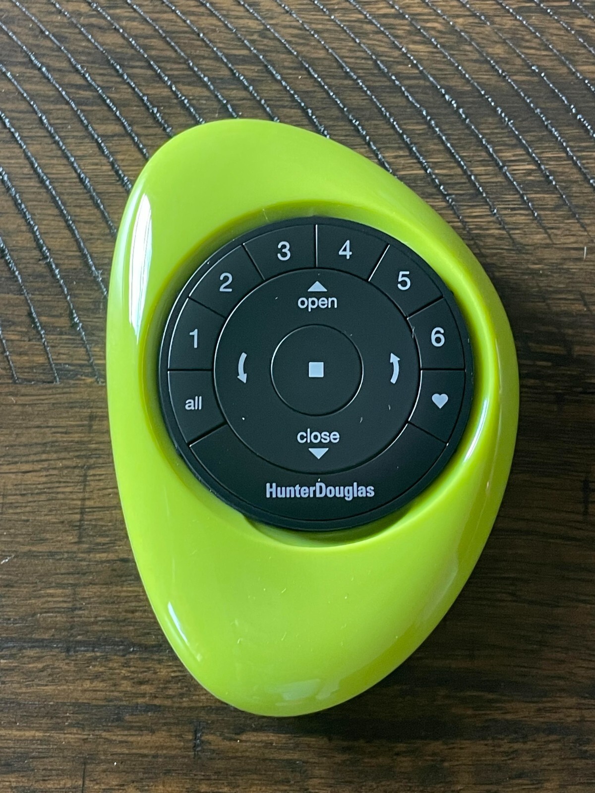 Hunter Douglas New Black Remote with Citron pebble Gen 2