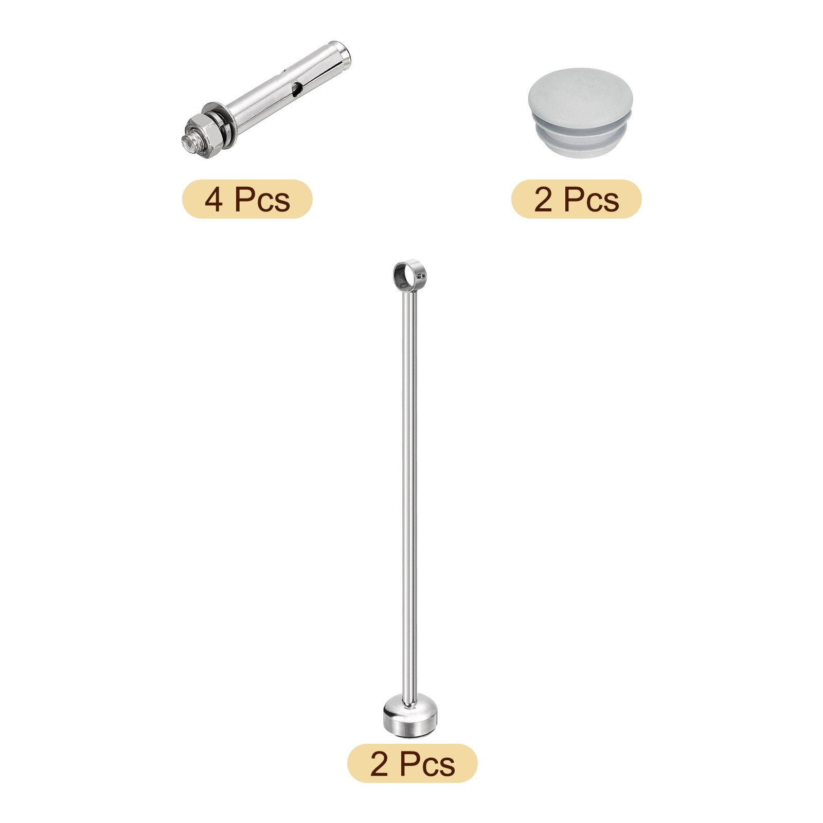 2 Set Ceiling Mount Curtain Rod Bracket 32mm/1.26″ Pipe Length 450mm/17.72″