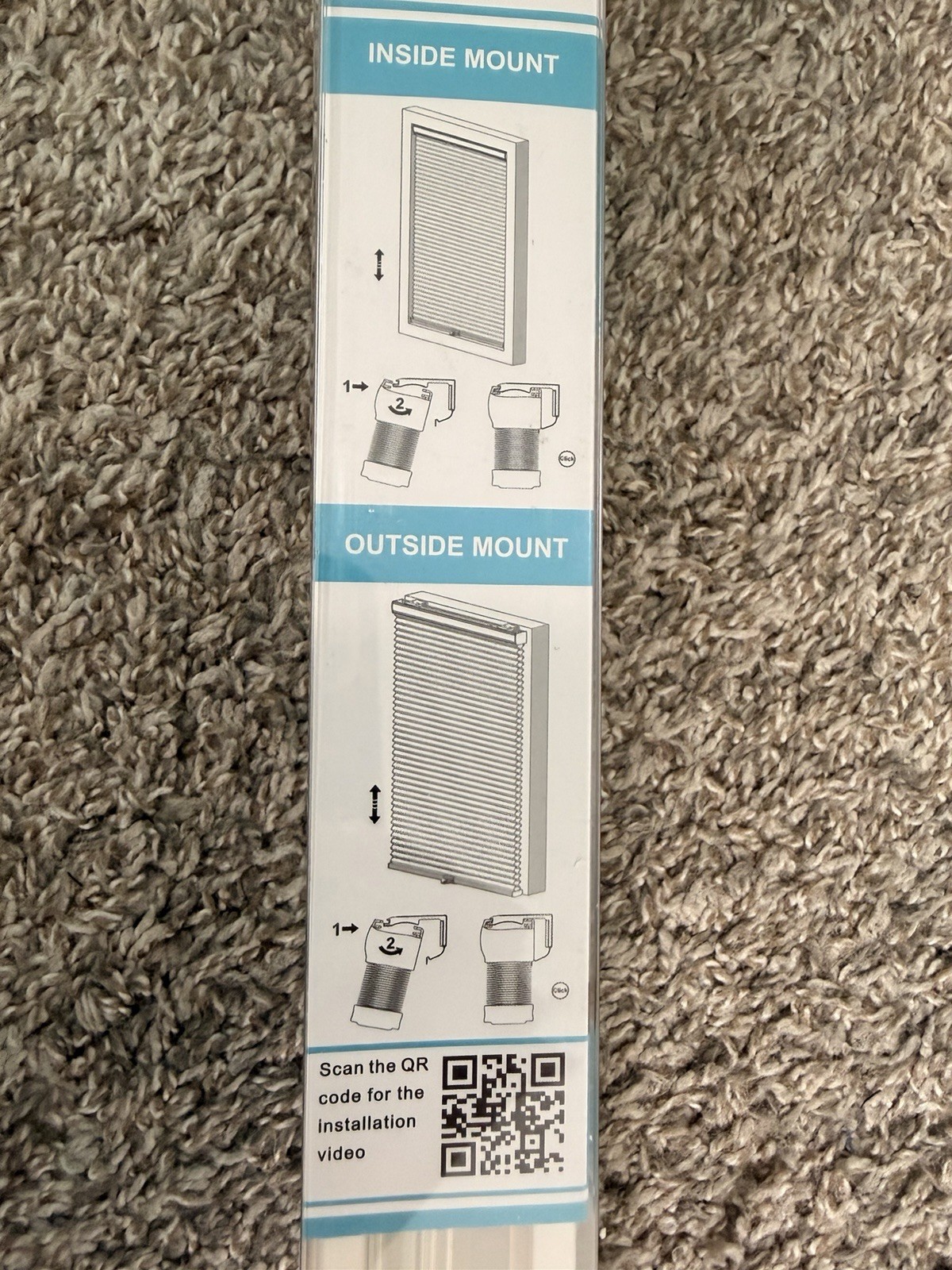 White Cordless Cellular Blinds Blackout Fabric Window Frame Mounted 33 x 72 in
