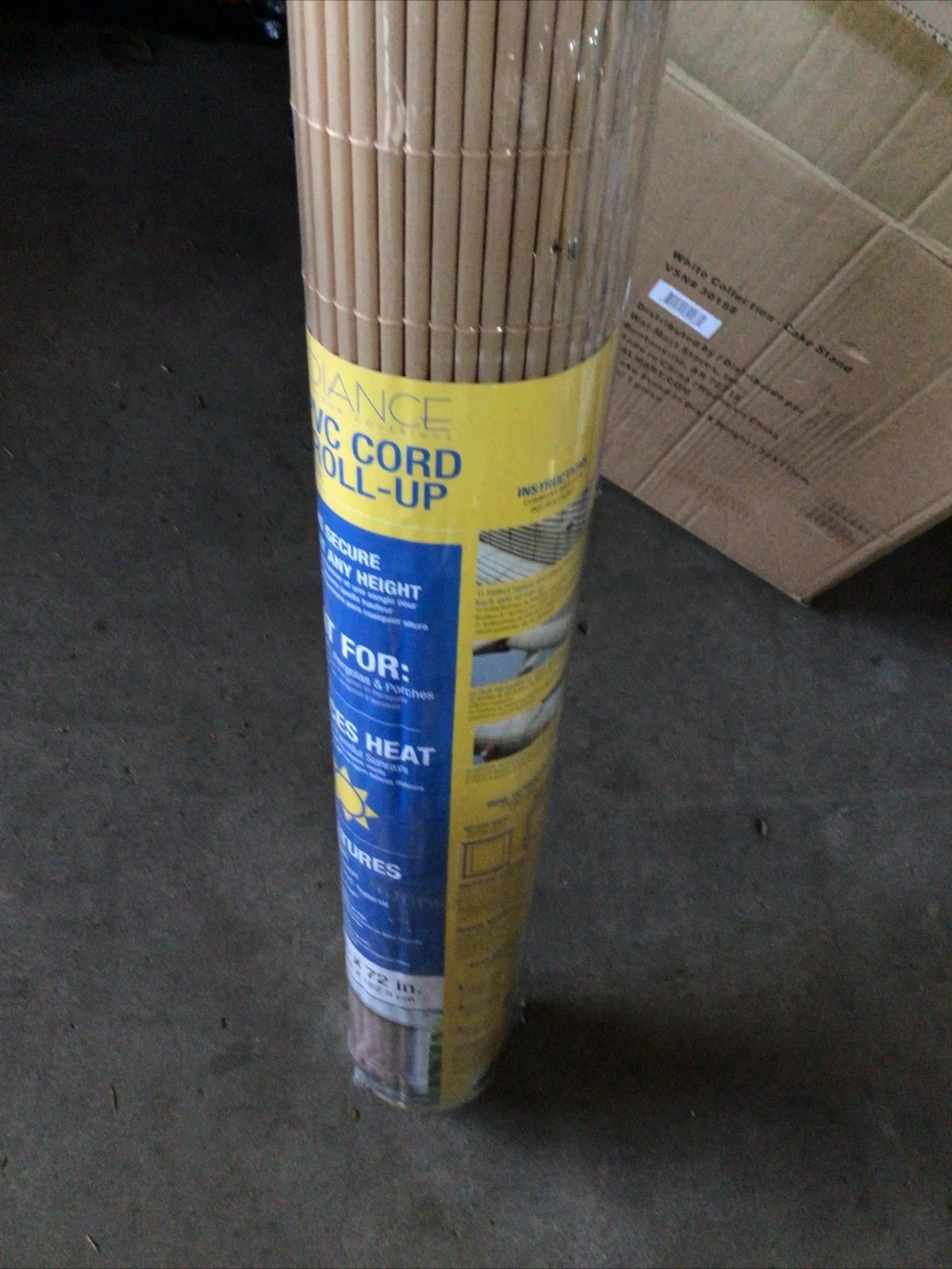 RADIANCE Cord Free 1/4 Inch Oval PVC Shade, Woodgrain, X 72 Inches Roll up Blind