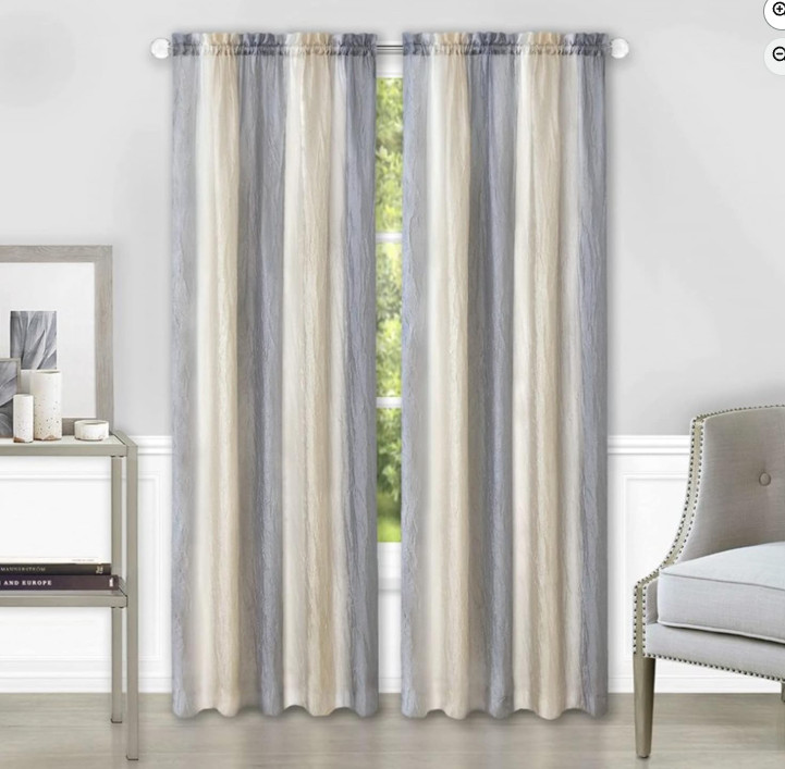 ACHIM Ombre Window Curtain Panel 50×63 Gray
