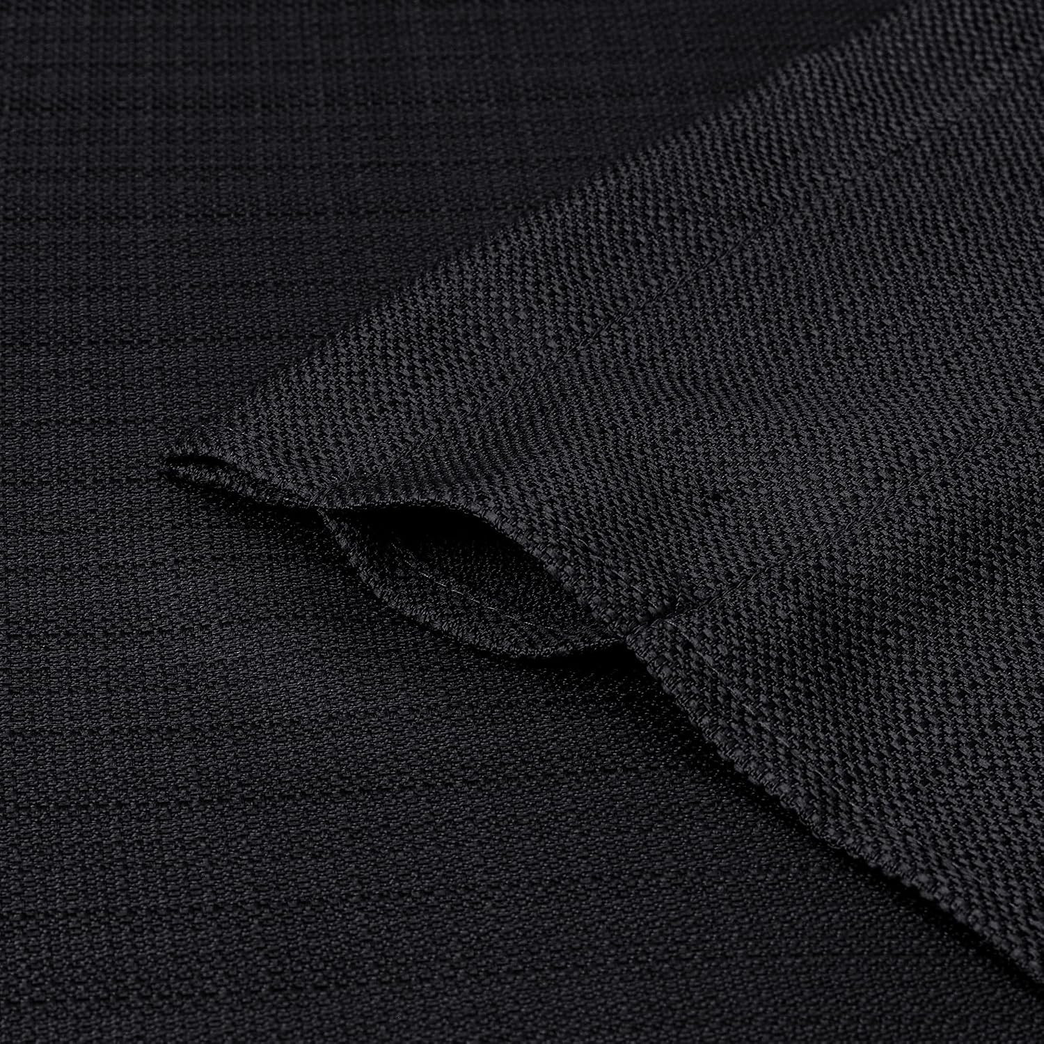 Black Curtains 63 Inch Length 2 Panels, Faux Linen Textured Semi Sheer ..