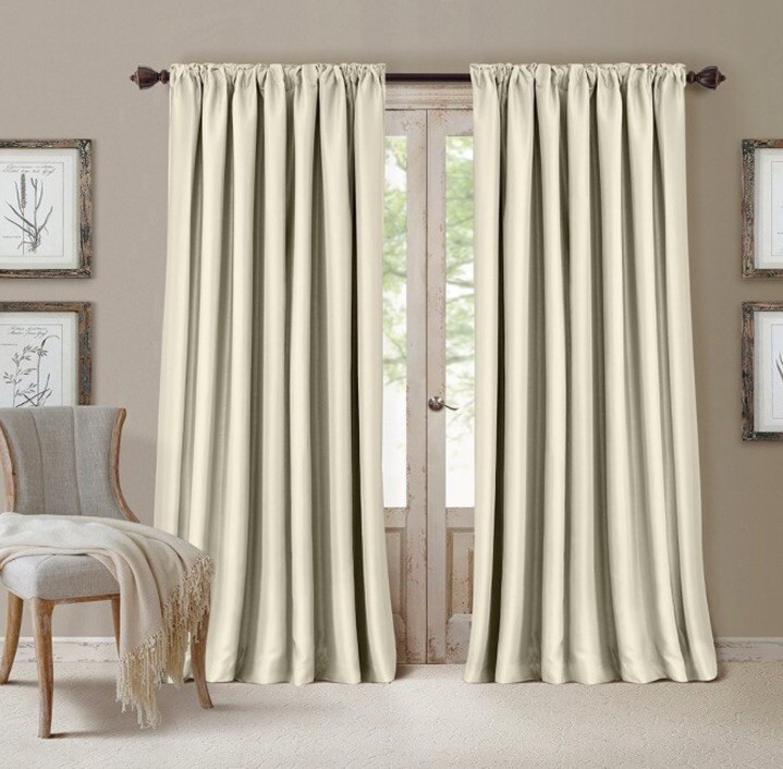 ELRENE HOME ALL SEASONS IVORY 52″ x 95″ BLACKOUT CURTAIN PANEL SINGLE NEW