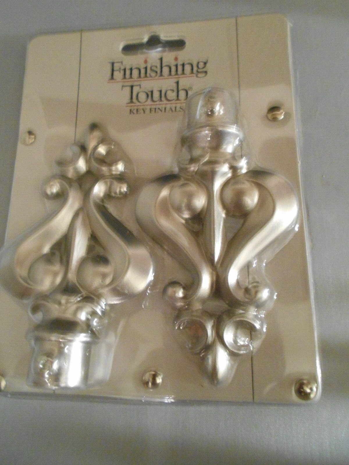Finishing Touch Silver Tone Metal Key Finials Rods Minimalist