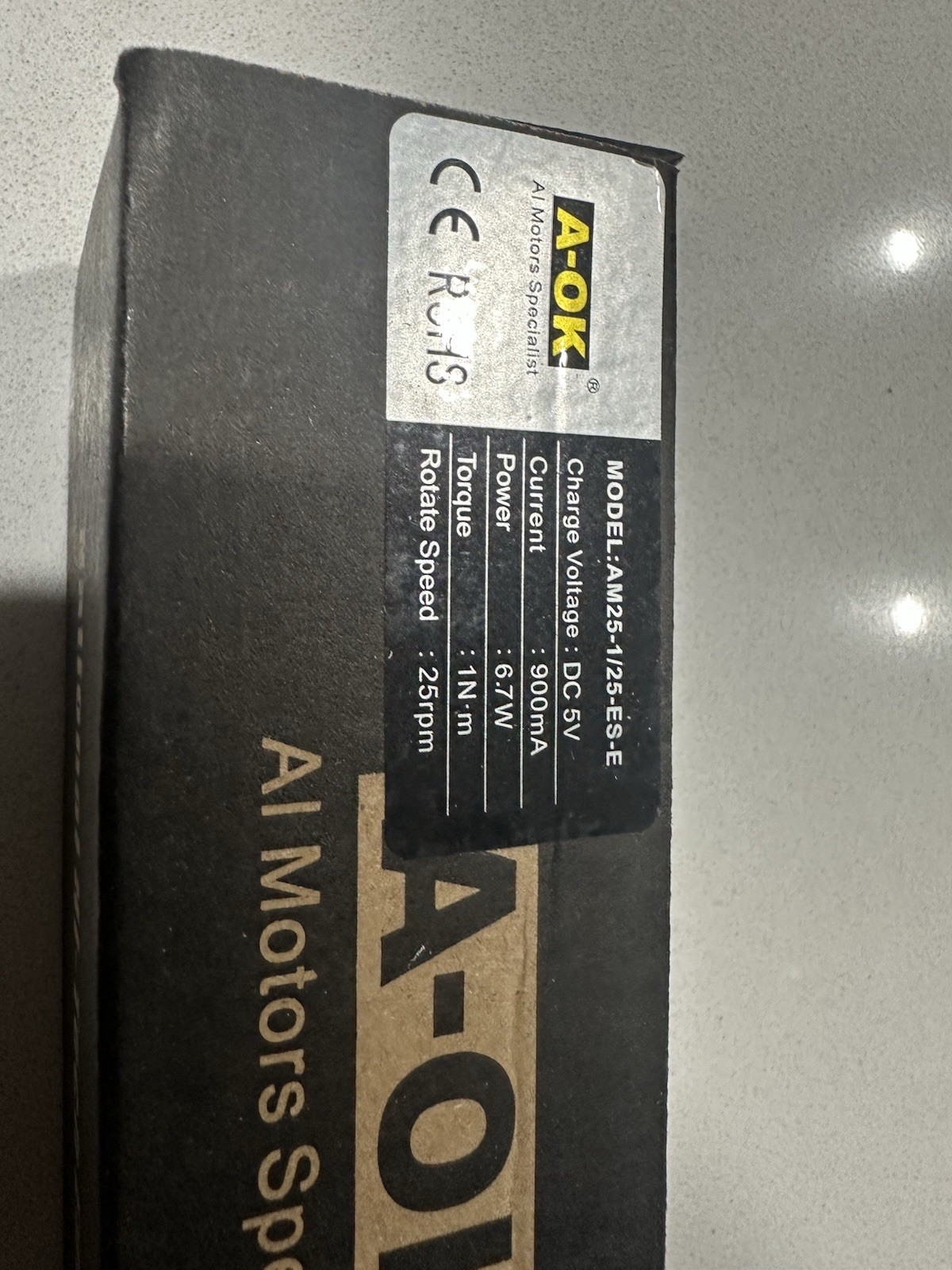 A-OK AM25-1/25-ES-E Lithium-Ion Roller Shade Motor Kit – 1.5″ ****KIT*****