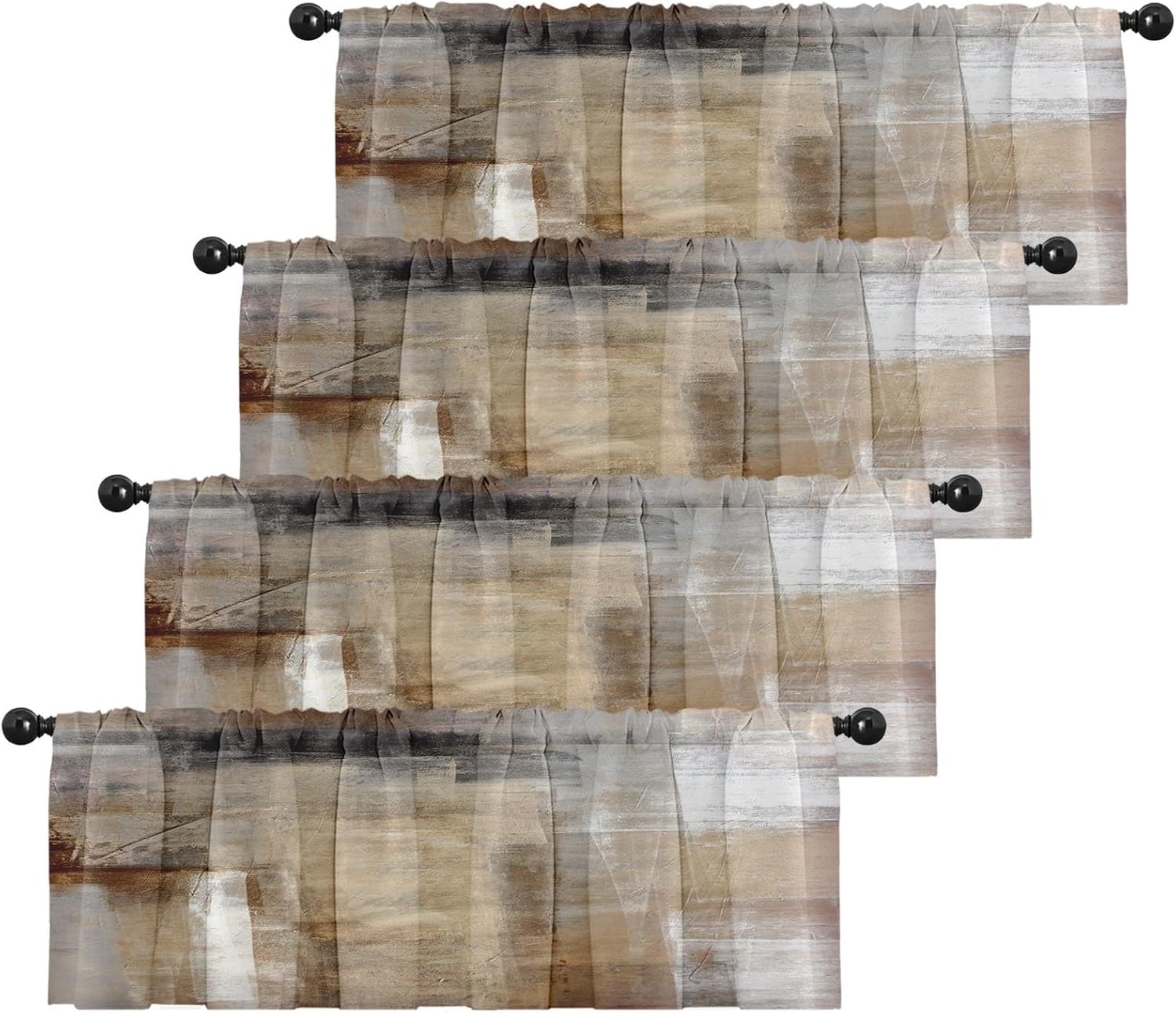 4-piece curtain set, adjustable curtains, for living room and kitchen sink