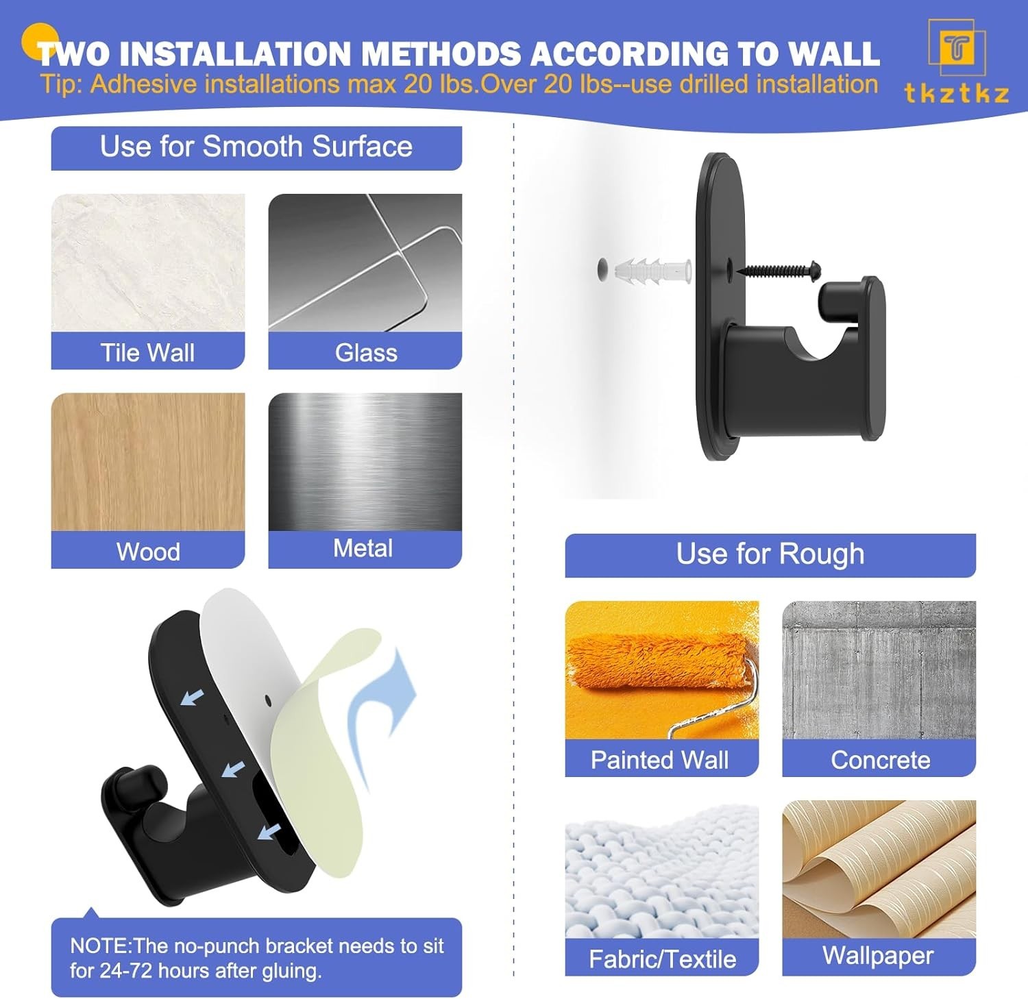 Curtain Rods No Drilling for Windows 18 to 45 Inch:No Drill Small Black Curta…