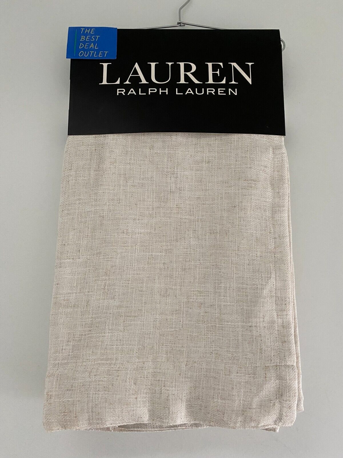 Ralph Lauren Window Curtains Blackout 2 Panel 52 x 96” Linen Natural Herringbone