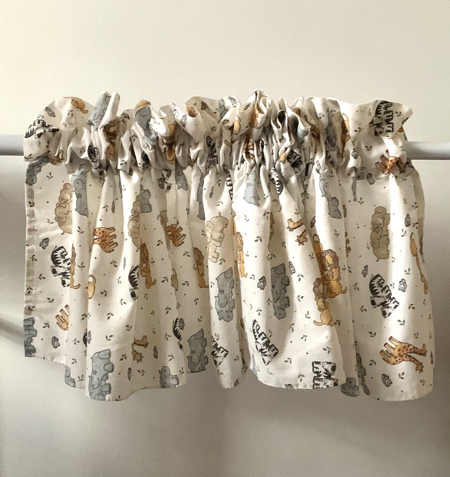 Vintage 3 pc lot Nojo Crown Crafts Noahs Ark Nursery Child Window Valance 82×16