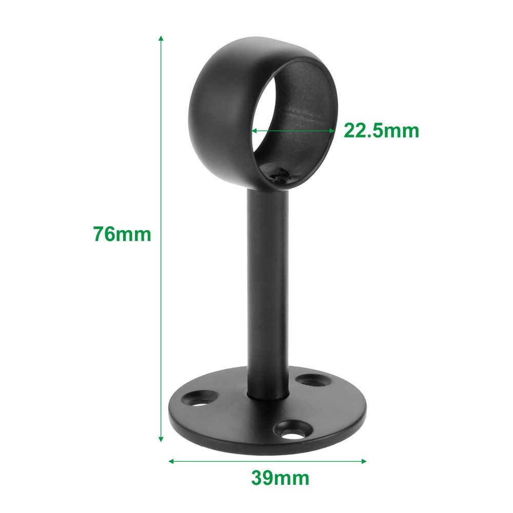 2Pcs Flange Rod Holder Closet Pole Socket Stainless Steel for tube Dia.16mm-32mm