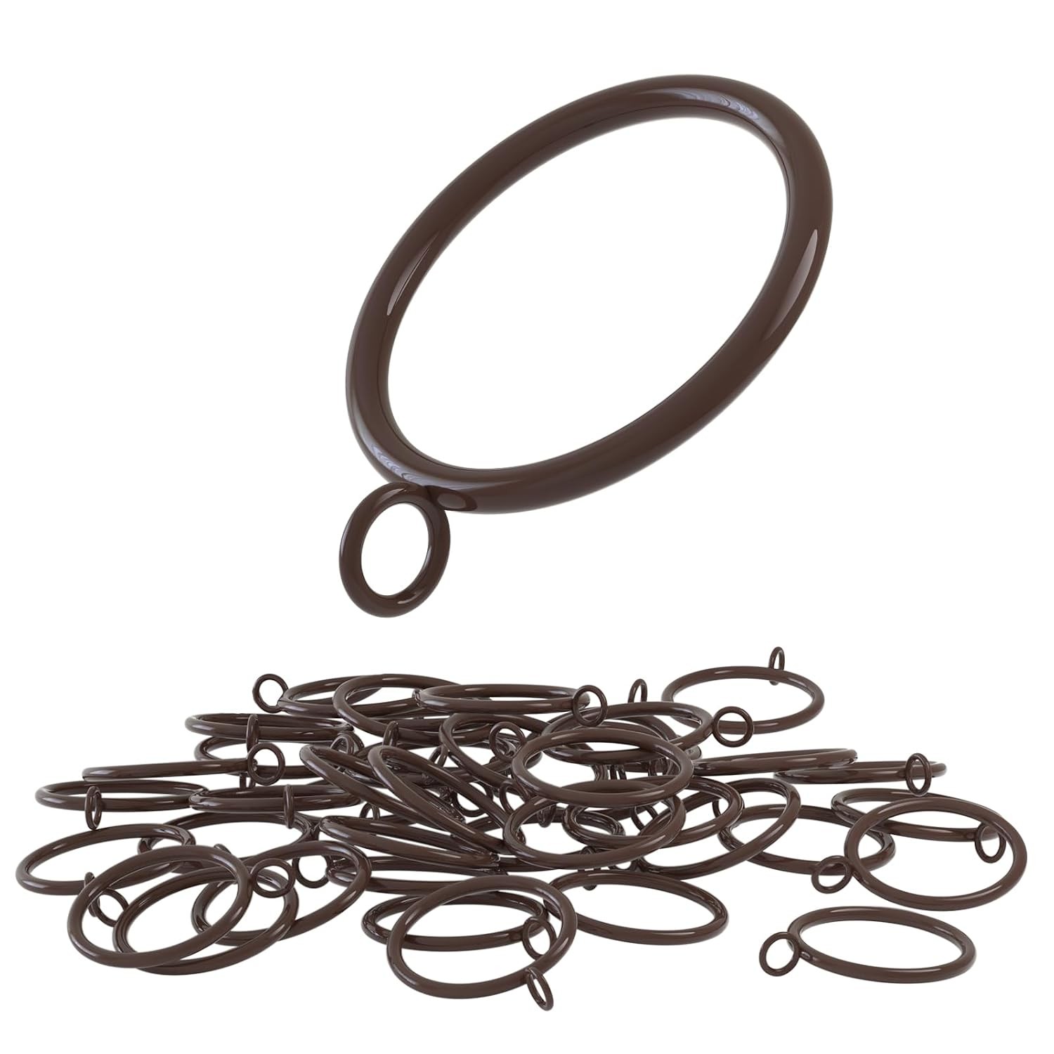 42 PCS Cocoa Tone Metal Curtain Drape Sliding Eyelet Rings 1.5 Inch Eyelet