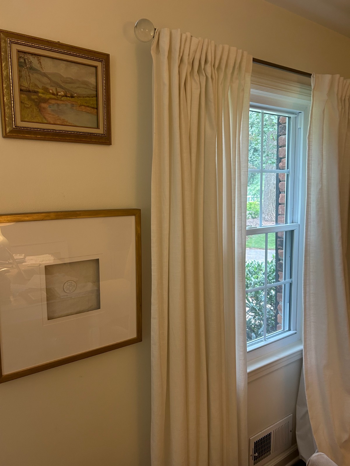 Pottery Barn Emery Linen Cotton Lined Light Filtering Curtain 50″x 84″ White NWT