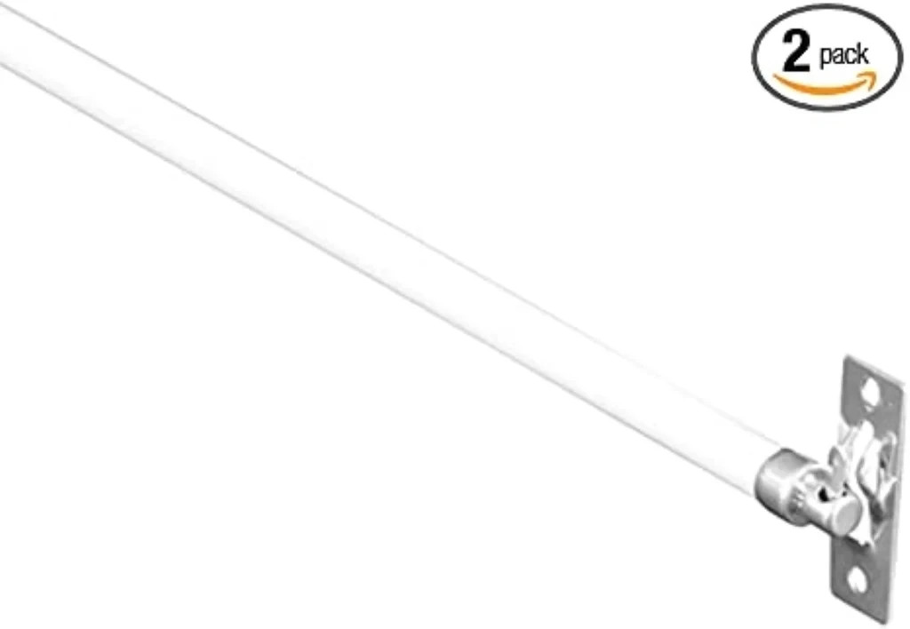 Swivel End Sash Curtain Rods (5/16″) 2 Rods 21-38″ Adjustable White Nickel Ends