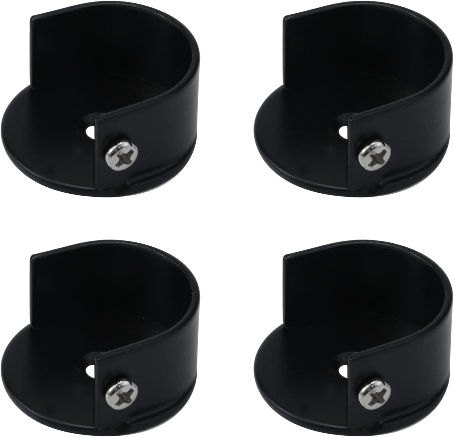 Iron Closet Rod Flange Holder Black Rod Hanger Shower Rod Support Brackets