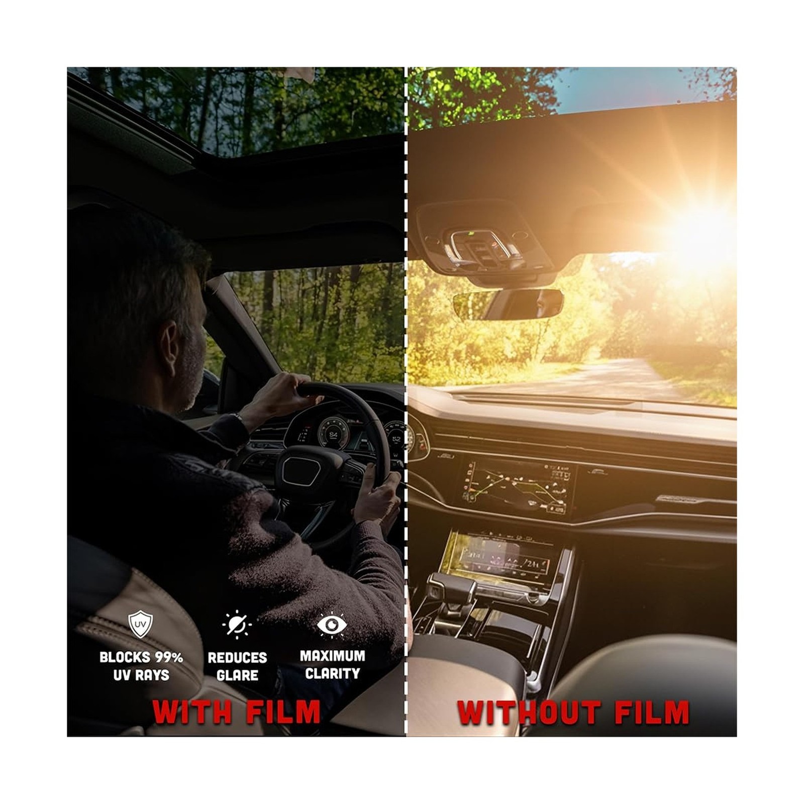 United 42% VLT Professional Window Tint Film – 40″ x100′ Upgraded 1 Mil Dyed …