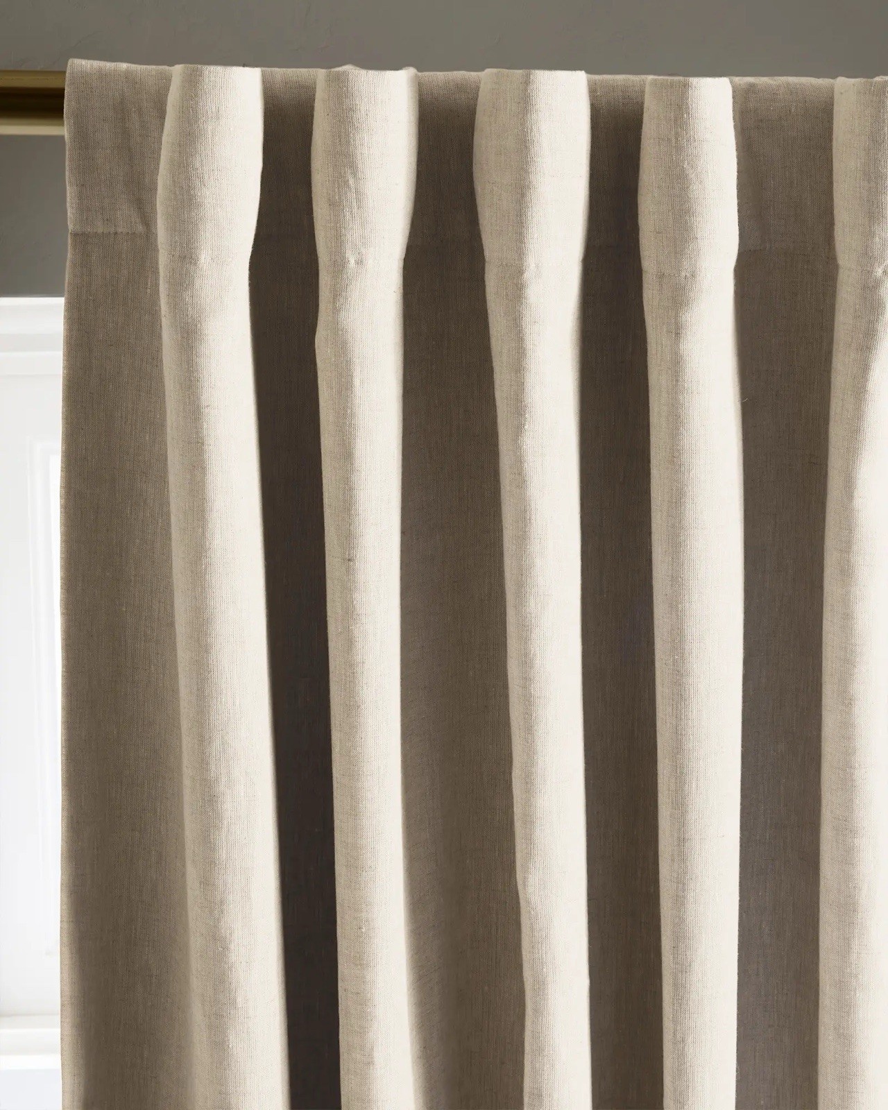 Quince European Linen True Blackout Curtain 48×84 Flax (beige) **(1) Panel**