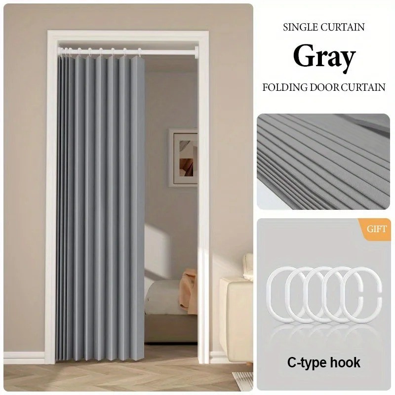Accordion Style Magnetic Folding Door Curtains for Doorways/Closet Room Divider