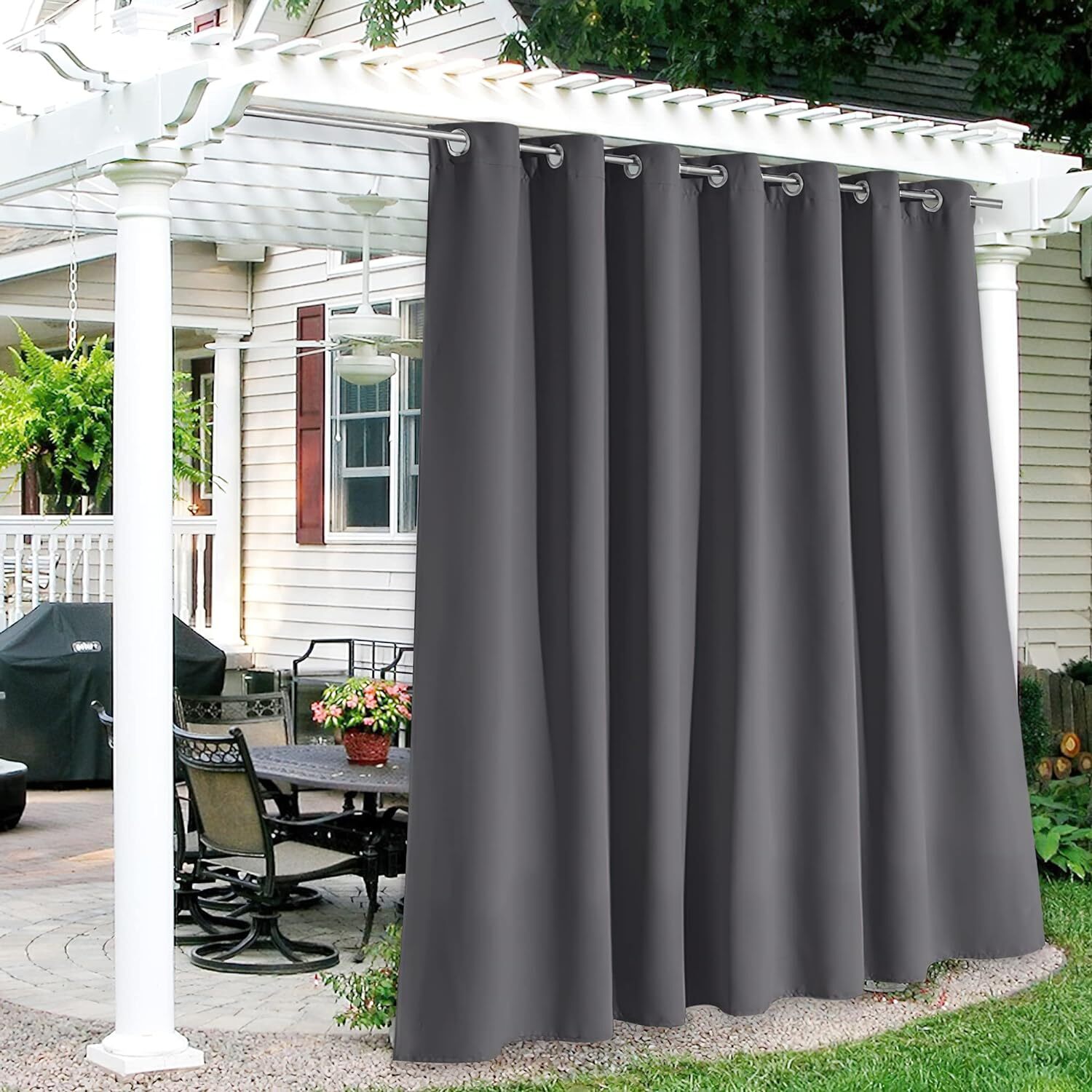 1x 2x Extra Wide Waterproof Outdoor Curtains for Patio Gazebo Blackout Drapes