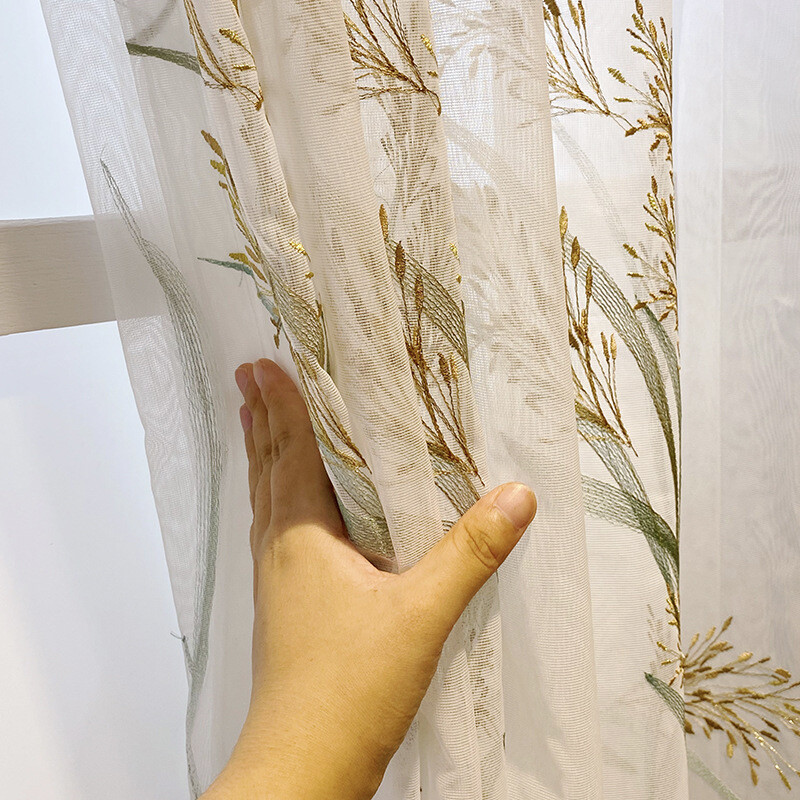 Pastoral classical Chinese embroider silk livingroom red valance curtain M1597*