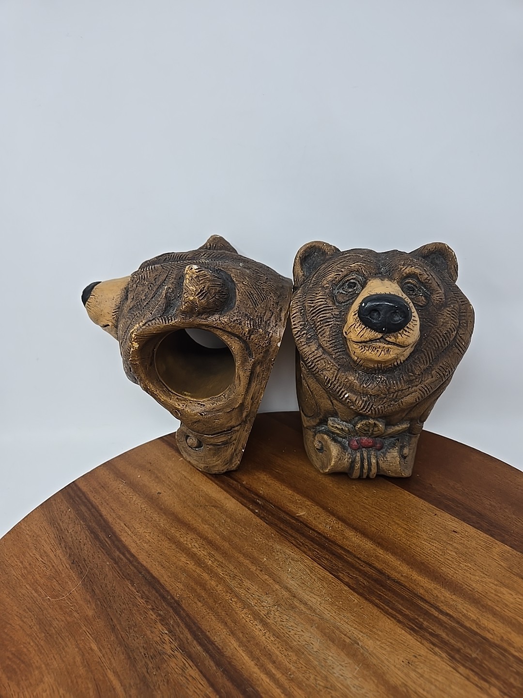 Set of 2 Bear Drapery Brackets Rod Holders by Telle M. Stein 2001