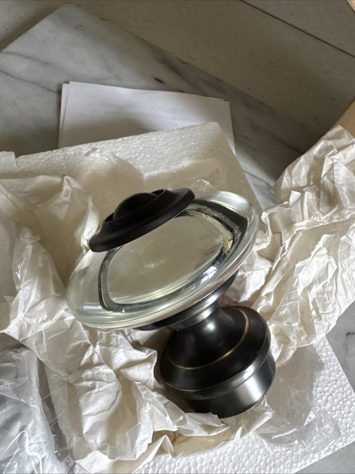 Restoration Hardware Estate Collection Crystal Knob Finials Large For 1 3/4″ Rod