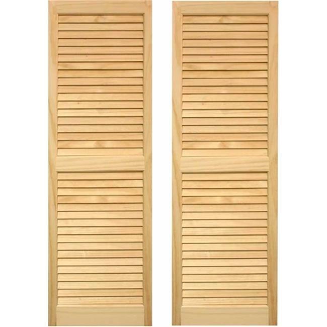 Pinecroft SHL47 Exterior Louvered Shutters 15 x 47 in. – Set of 2