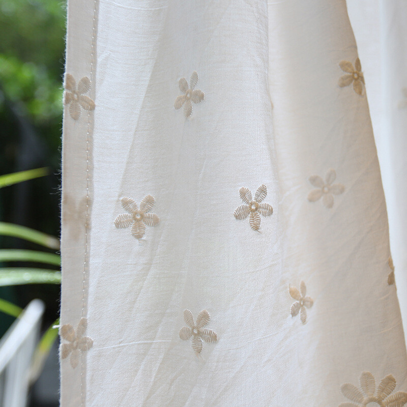 Iris Township Tour Pink Cherry Embroidered Curtains