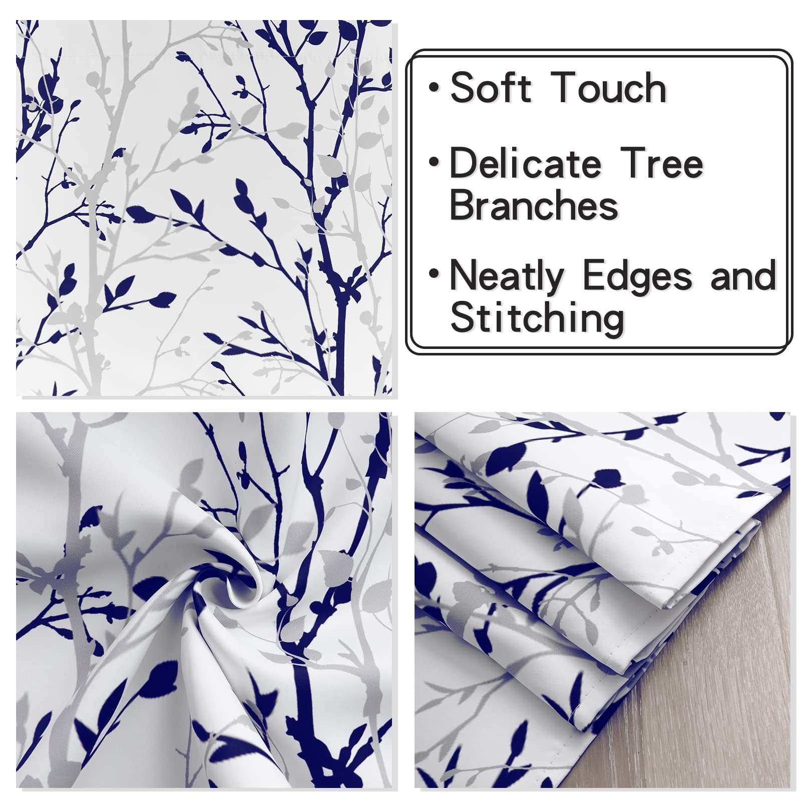 Luvyohmee Tree Branch Printed Curtain Valance, 18 inches Long Window Treatment
