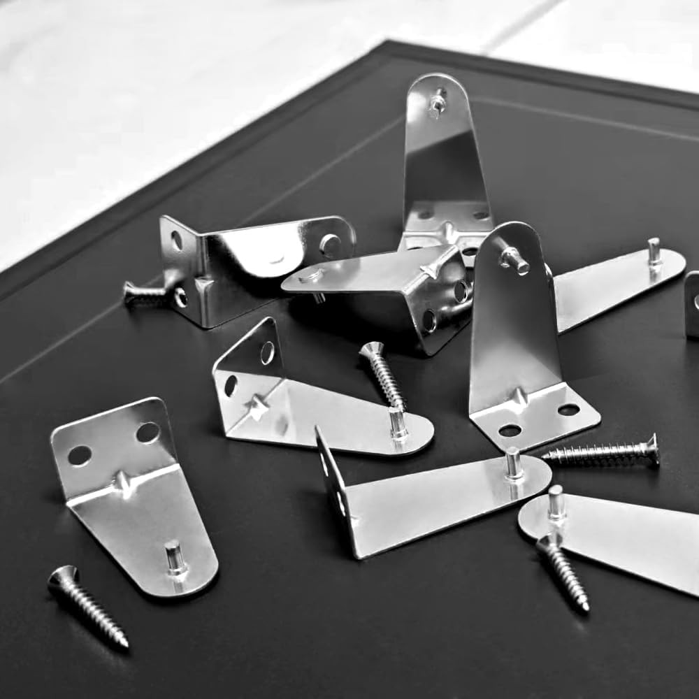 8Pcs Metal Blind Hold Down Brackets Silver Bottom Rail Clips with Screws