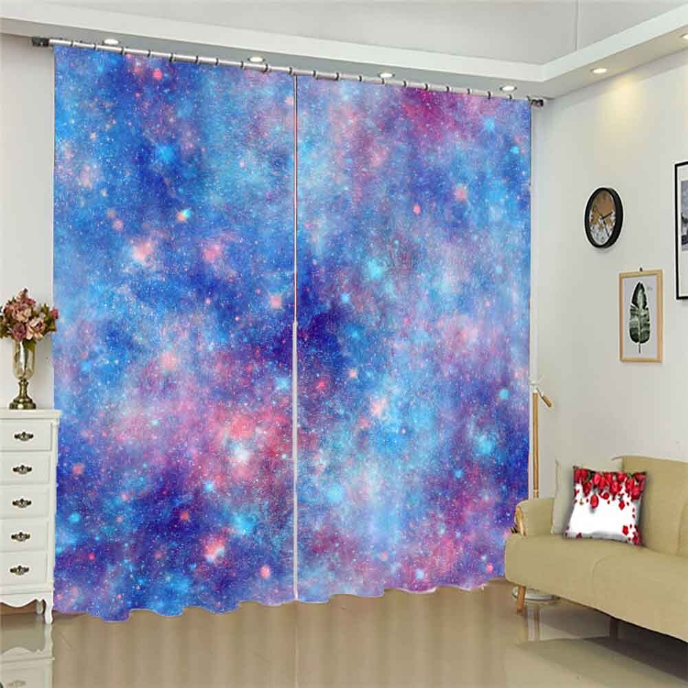 Dreamy Color Galaxy 3D Blockout Photo Print Curtain Fabric Curtains Window