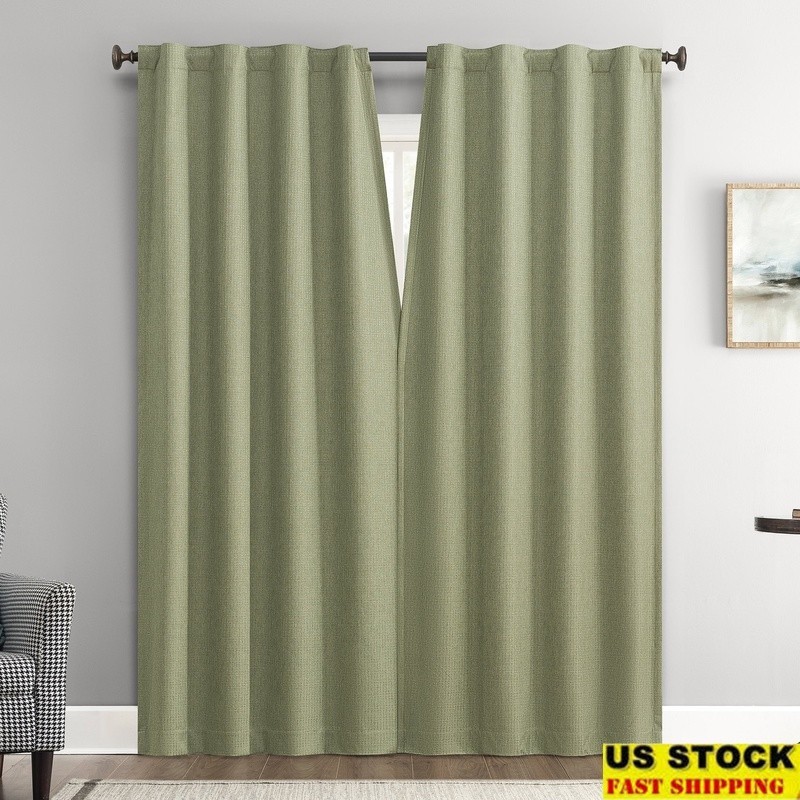 Blackout Curtain Panels 100% Light Blocking Noise Reduction Thermal Insulation